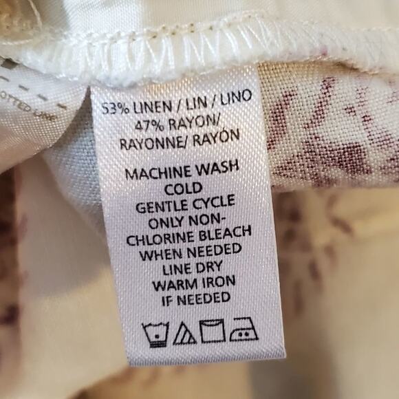 LOFT linen blend paisley skirt size 0 - Picture 4 of 5